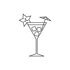 Outline cocktail icon isolated on white background