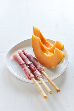 Melon et charcuterie