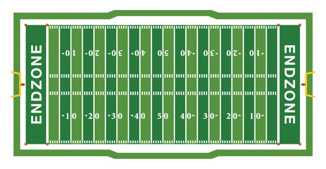 American Football Field Aerial View Illustration © enterlinedesign