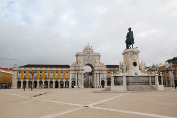 Fototapeta na wymiar Commerce Square, Lisbon, Portugal 