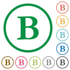 Bold font type outlined flat icons