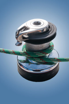 Winch of a sailing boat