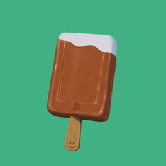 illustration chocolate ice cream smile smart phone