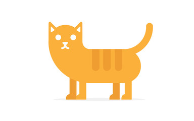 Vector cute happy red cat