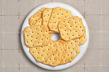 Crackers in plate