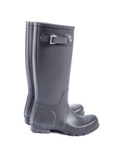 Men's Slate Grey Rubber Boots Isolated on White