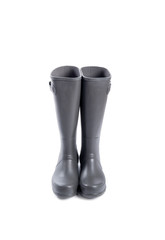 Men's Slate Grey Rubber Boots Isolated on White