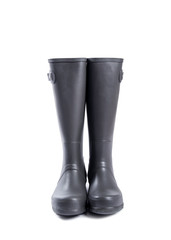 Men's Slate Grey Rubber Boots Isolated on White