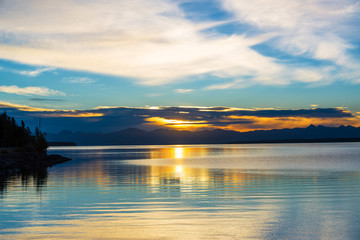 Sunrise over Yellowstone Lake