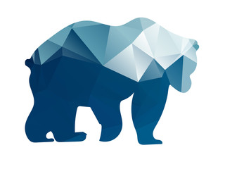 Silhouette a bear of geometric shapes