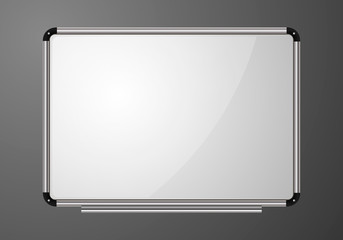White board isolated over grey background. Vector illustration.