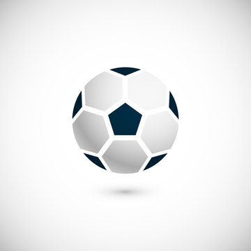 Icon of soccer / football ball. Isolated on white background. Vector illustration, eps 10.