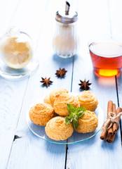 Coconut cookies and cup of tea