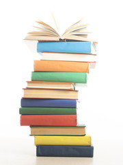Stack of books isolated on white background. Education concept. Back to school.