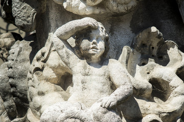 Figur an dem Justitia Brunnen in Regensburg 