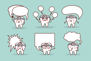 cute cartoon tooth and dentist