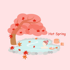 Beauty woman with hot Spring