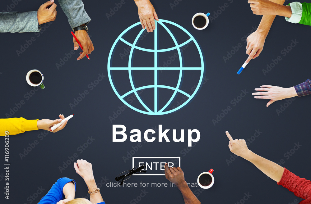 Poster backup data storage restore safety security concept