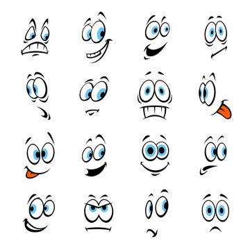 Cartoon eyes with expressions and emotions