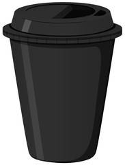 Paper coffee cup in black color