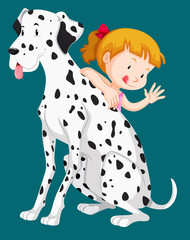 Cute girl with pet dog