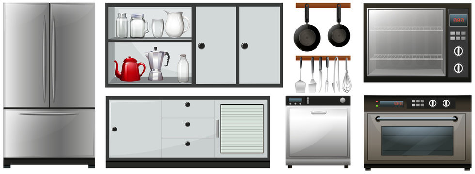 Kitchen appliances and furniture