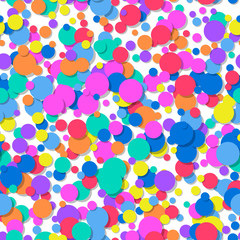 Seamless pattern of colorful confetti. Festive background. Vector