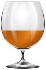 Wine glass with short holder