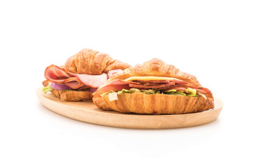 Obraz na płótnie Canvas croissant sandwich ham