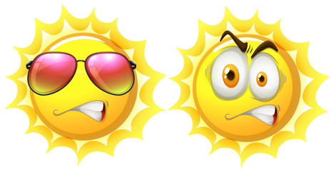Sun with facial expression