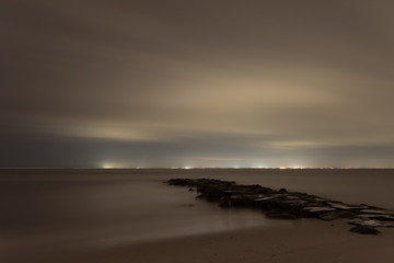 gloomy seascape with long exposure