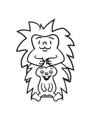 child baby junior family 2 buddies team few papa mama young comic cartoon sitting sweet little cute hedgehog