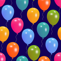 Balloons party seamless pattern