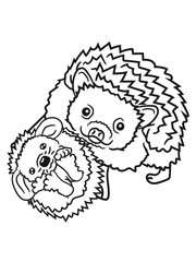 Child baby 2 friends team some love mamapapa love family comic cartoon sweet little cute hedgehog