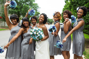 Bride and Bridesmaids 