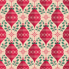 seamless christmas pattern in vintage style