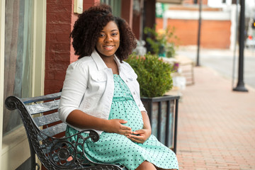 Happy African American Pregnant Woman