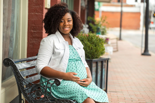 Happy African American Pregnant Woman