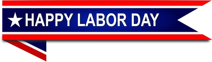 Happy Labor Day, blue banner with stars
