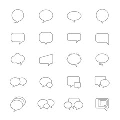 Speech Bubble Icons Line Set Of Vector Illustration