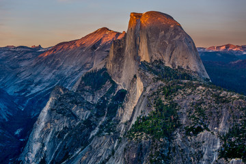 Half Dome and Cloud's Rest at eventide