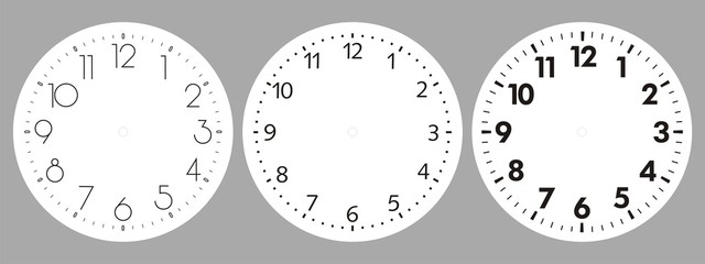 Clock dial vector. Time indication. - obrazy, fototapety, plakaty