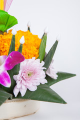 Krathong, the hand crafted floating candle made of floating part