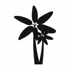 Two palm trees icon in simple style isolated on white background. Flora symbol