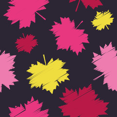 Seamless vector background with decorative maple leaves. Print. Cloth design, wallpaper.
