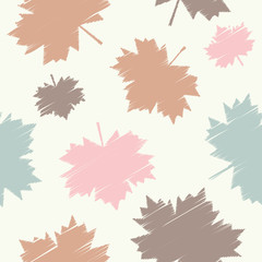 Seamless vector background with decorative maple leaves. Print. Cloth design, wallpaper.