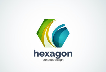 Hexagon logo template, cell concept