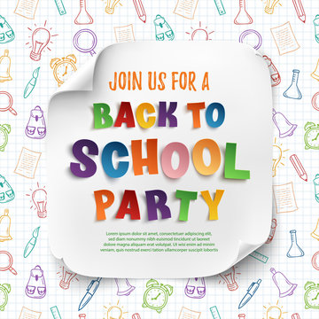 Back to school party poster template.