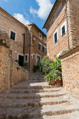 Fototapeta na wymiar Street view from Fornalutx Mallorca Spain