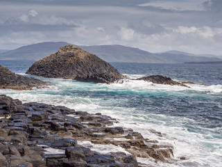 Basalt rock at the isle of Staffa, Inner hebrides, Scotland, UK